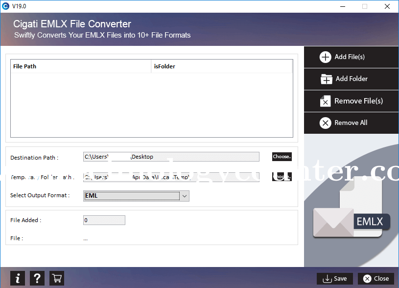 Cigati EMLX Converter Screenshots